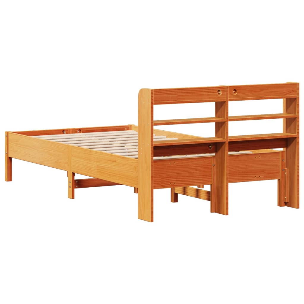Bed Frame without Mattress Wax Brown 75x190 cm Small Single Solid Wood Pine